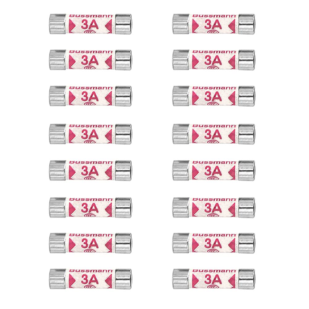 QitinDasen 16Pcs BS1362 Fuses, 3A Cartridge Fuse, 25 X 6.3mm Ceramic Tube Fuses, 240V Household Mains Plug Fuse