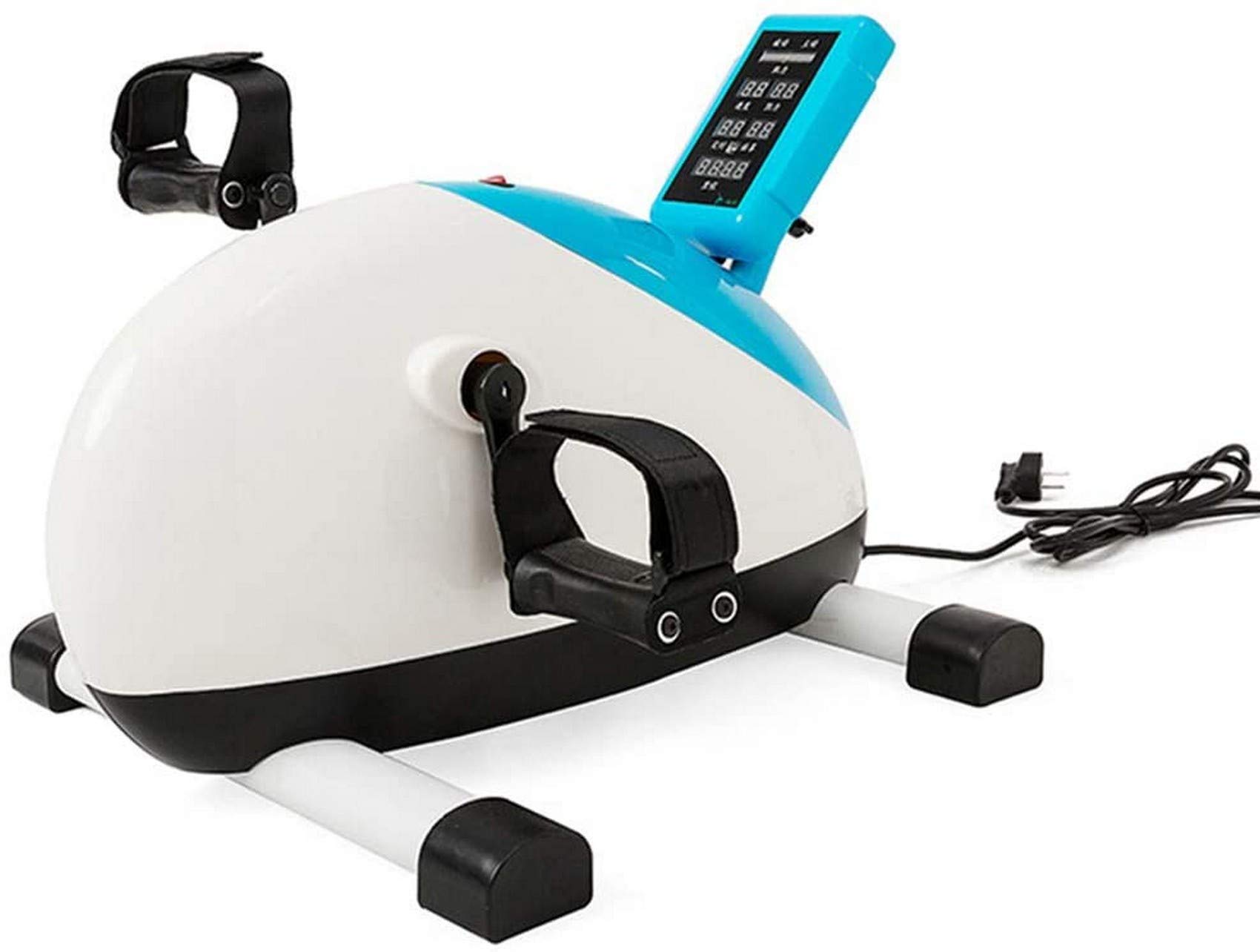 Elektryczna maszyna do rehabilitacji, przenośny mini rower treningowy fitness, zmotoryzowany pedał do ćwiczeń nóg i ramion dla seniorów, pod biurkiem rower do ćwiczeń na pedały (A)