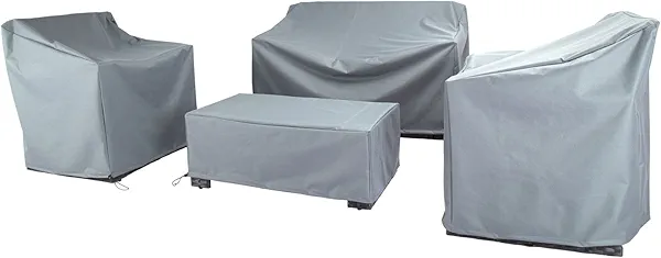 Baner Garden Patio Furniture Covers,Outdoor Furniture Cover Waterproof,Patio Furniture Set Covers for 4 Piece Outdoor Conversation Set,Patio Covers Set (Grey)