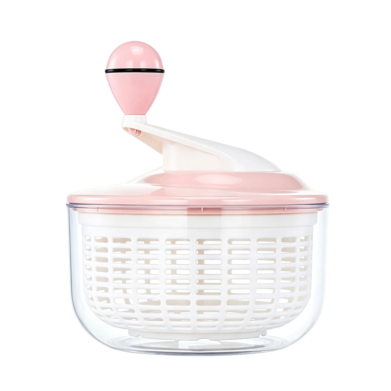 Pangboer A Fruit Vegetable Spinner Bowl Clear Manual Drainer With Inner Basket For Meal Prep, Leafy Produce Washing Tasks Vegetable Washer Spinner Produce Drying Bowl Lettuce