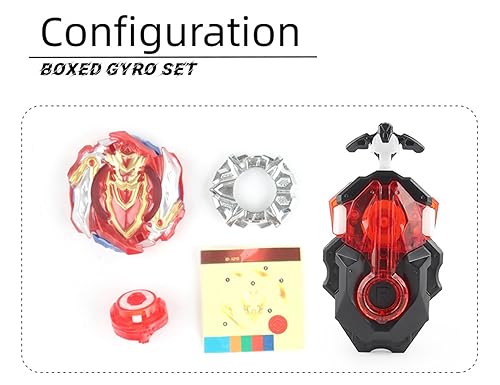 Miniatura 7 de Bey Battling Tops Burst Blade Battle Set, B-184 String Launcher Left Right Spin Gyro Booster B-129 CHO-Z Achilles Gaming Top Juguetes para niños de