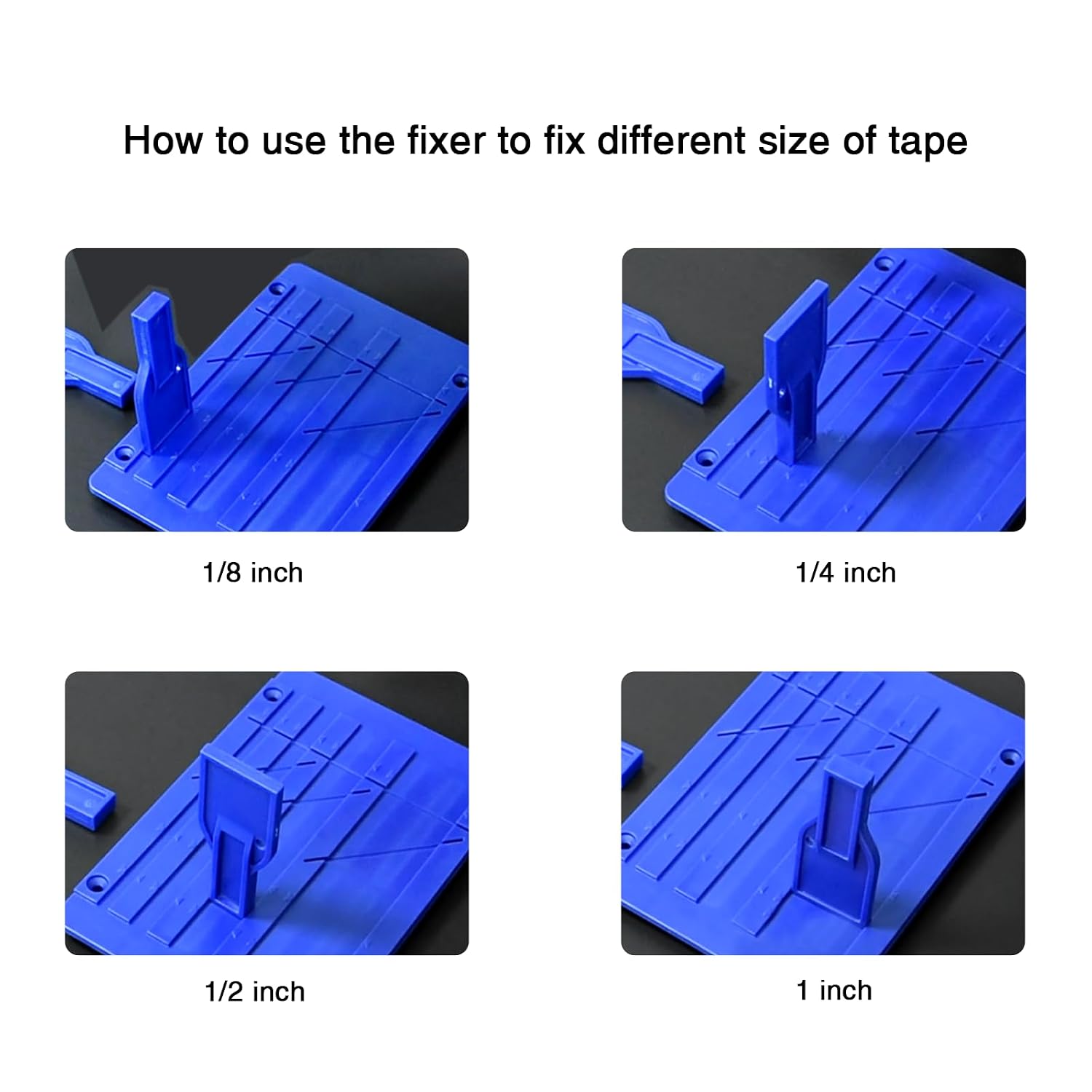 Tape Splicing Block Set for 1/8 1/4 1/2 1 Inch Reel to Reel Audio Tape, Professional Open Reel Media Repair Kit with Splicing Tape, Leader Tape, Cutting Blades and Fixers (Blue)