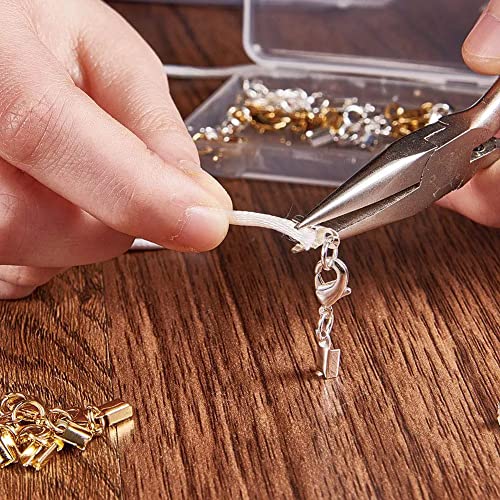 Image of Fold Over Crimp Cord Ends Jewelry Making Necklace Bracelet Anklet DIY Craft Supplies Gold 10 mm 380 Pieces