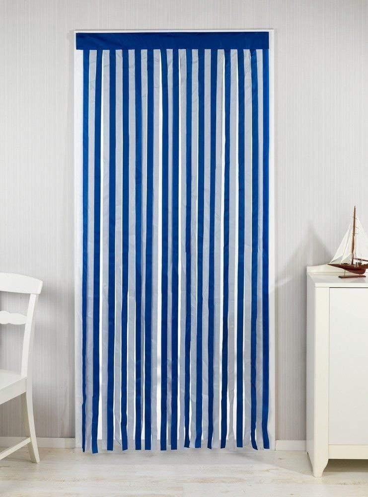 WENKO Door curtain blue-white, W 78.7" x L 35.4" (1 Panels)
