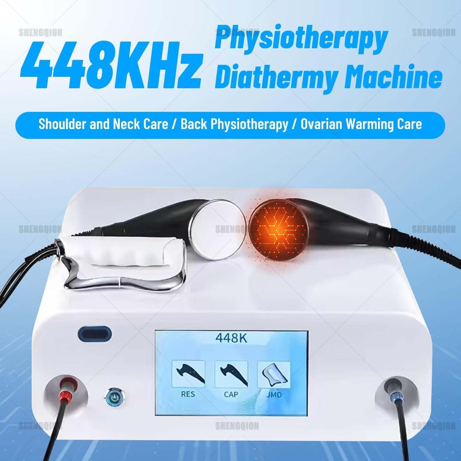 Macchina Di Terapia Cap Res 448KHz Per Diatermia, Per Sollievo Dal Dolore E Rassodamento Della Pelle. Schermo Touch Da 7 Pollici, Include Piastra Negativa E Coltello Fascia