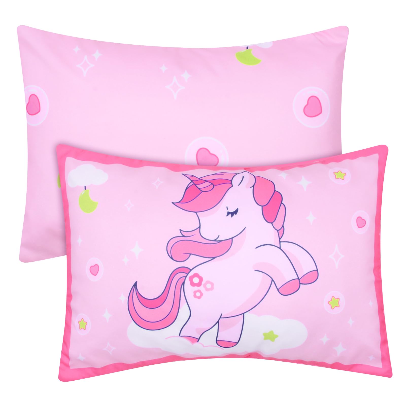 UOMNY Toddler Pillowcases, 13X18 12x16 14x19 Unicorns Baby Pillow Case 2 Pack Small Pillow Covers for Travel Pillow