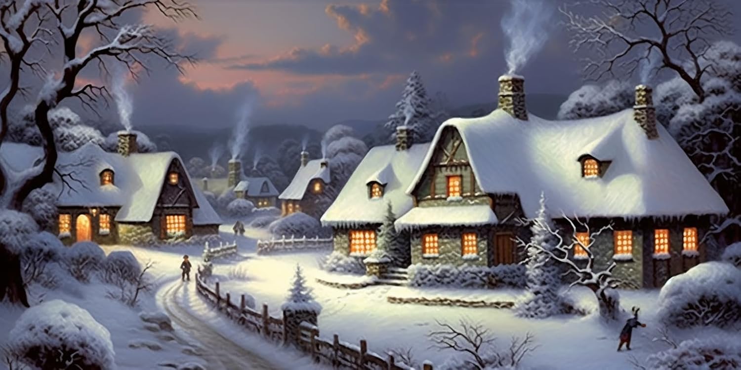 Snowy Landscape Diamond Painting Kits for Adults 5D Diamond Art Large