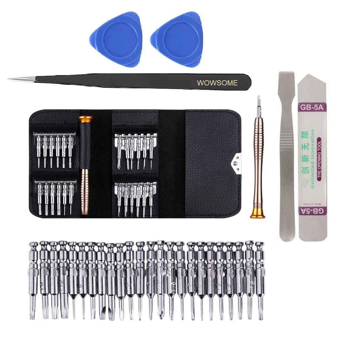 WOWSOME Mobile Repairing Tools 24 Bit With 1Tweezers and 2 Plastic 2 Metal Openers Repair Tool Kits, for Mobile Phone, PC Laptop, Tablet, Watch Screwdriver Bit Set (B07YWWKPRL) Amazon Price History, Amazon Price Tracker