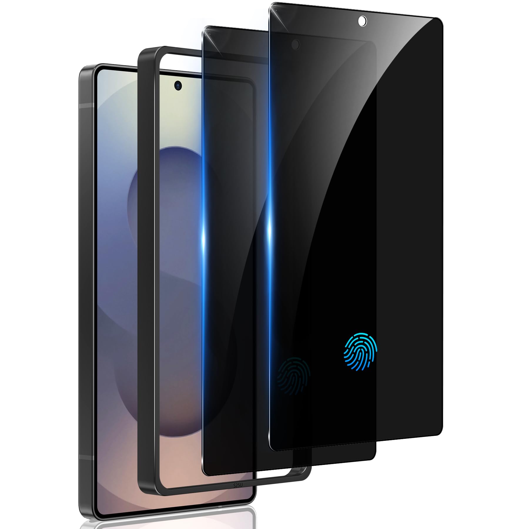WYQLTD 2 Pack for Samsung Galaxy S25 Ultra Privacy Screen Protector Tempered Glass, Fingerprint Unlocking, 25° Anti Spy S25 Ultra Screen Protector, Full coverage, Case Friendly, Easy InstallationCarbonfree Certified