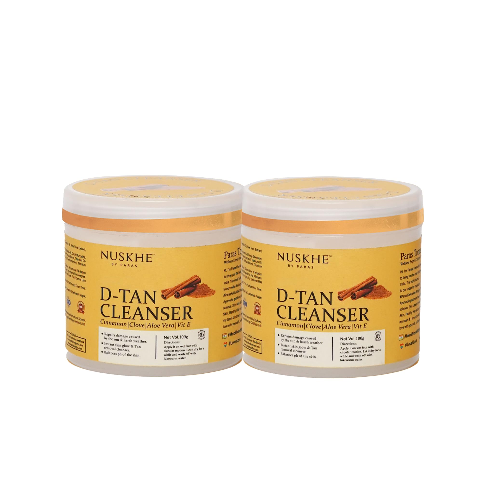 Nuskhe By Paras | D - Tan Cleanser Pack of 2 | 100 Gram Each