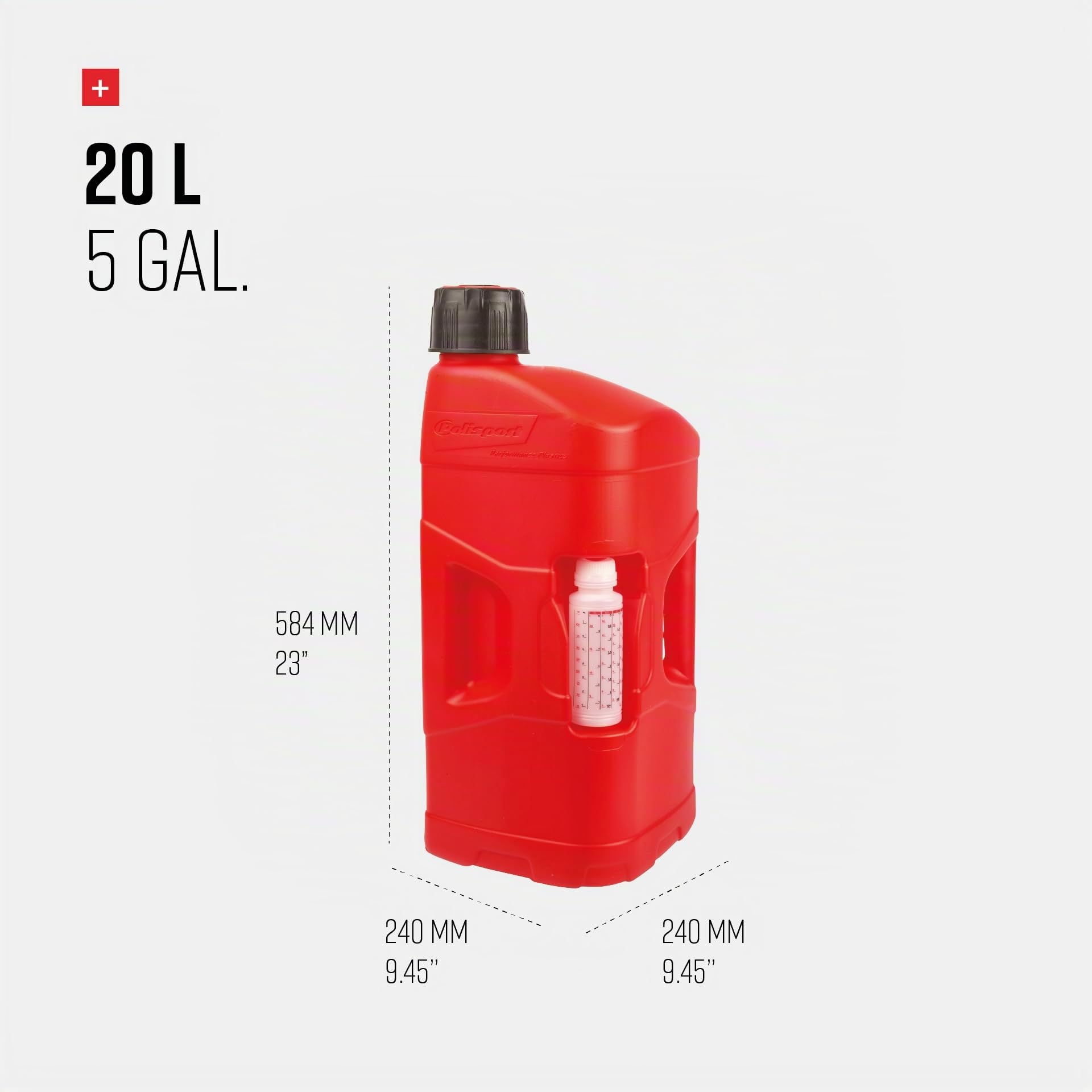 Polisport ProOctane - Treibstoffkanister 20L mit Füllschlauch und Kappe, Rot