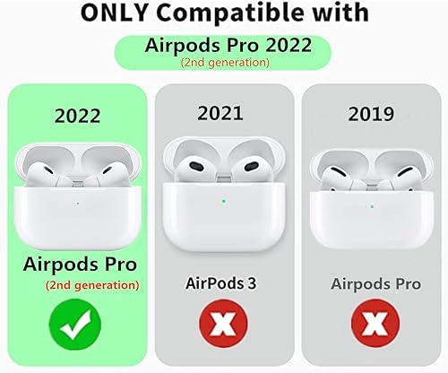 Miniatura 5 de Funda para AirPods Pro2, funda de silicona suave con diseño de mariposa para Airpod Pro2 con llavero de muñeca de mariposa para regalo de mujeres y