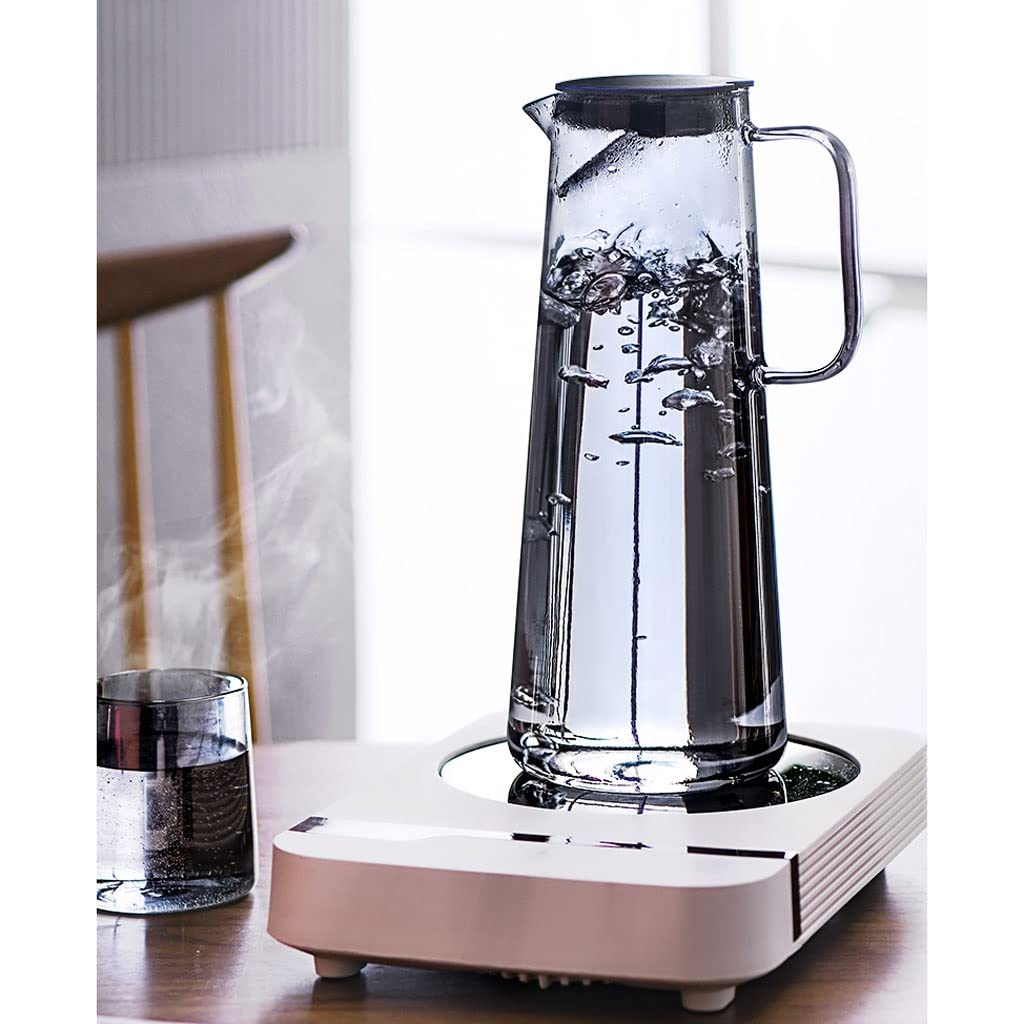 Pichets À Boissons, Pichets À Eau en Verre, Pichets Ménagers, Grands Récipients À Boissons, Théières D'Été, Adaptés Au Thé, Aux Boissons, Au Lait, Aux Jus De Fruits, À La Limo.B-1.8 litres
