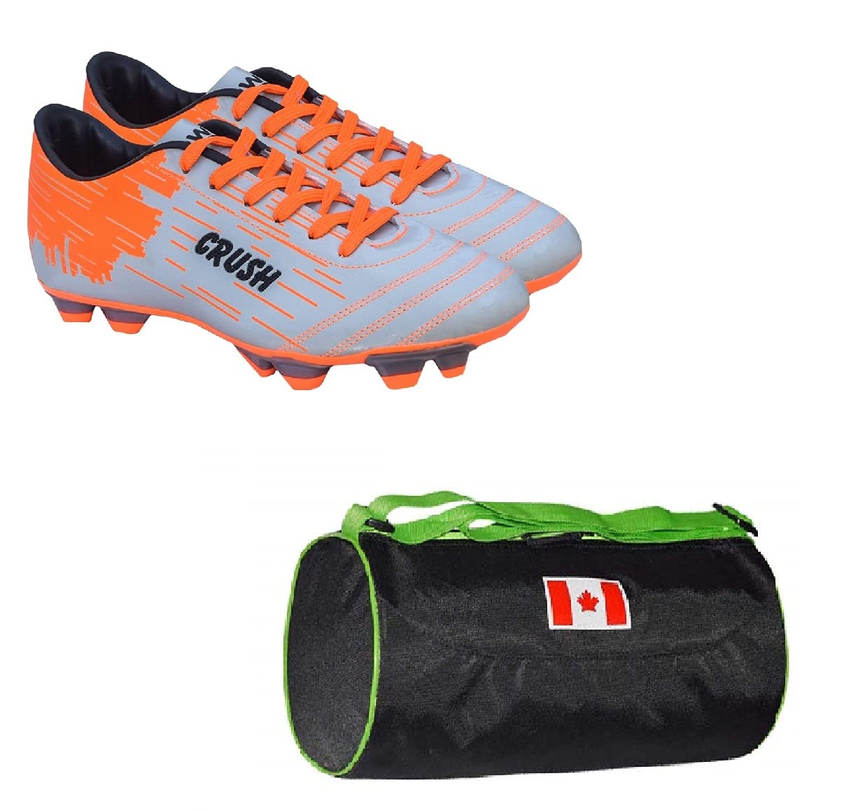 Sports Bag Toronto Large Black With Gowin Football Shoe Crush Silver Orange Size-8-image-21