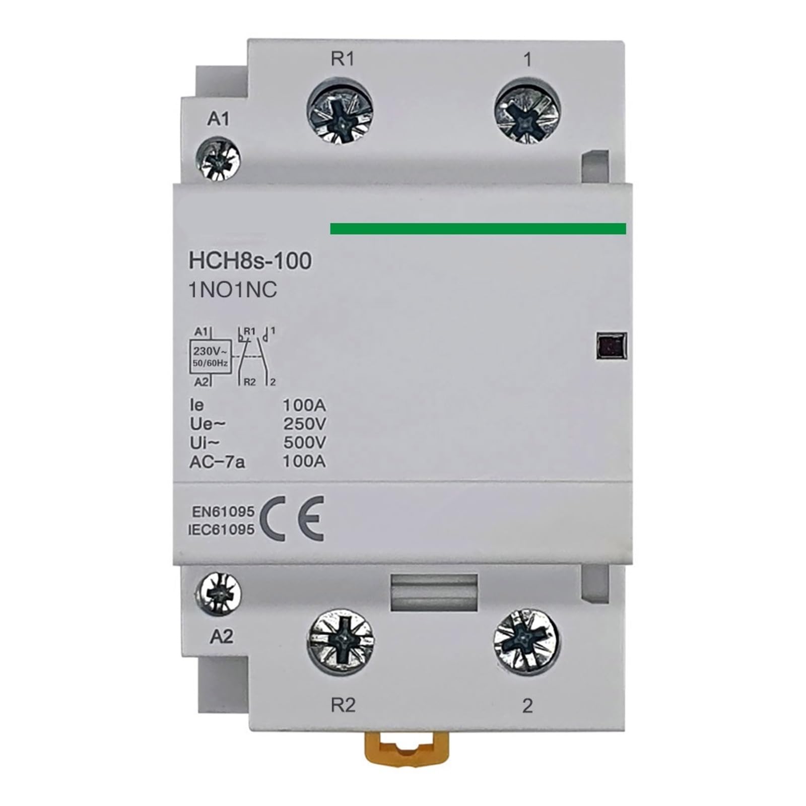 Contactor Modular HCH8s-100 2P 100A 2NO o 4NO 220V Contactor doméstico automático Tipo de carril Din 1 Uds(100A 1NO1NC AC230V)