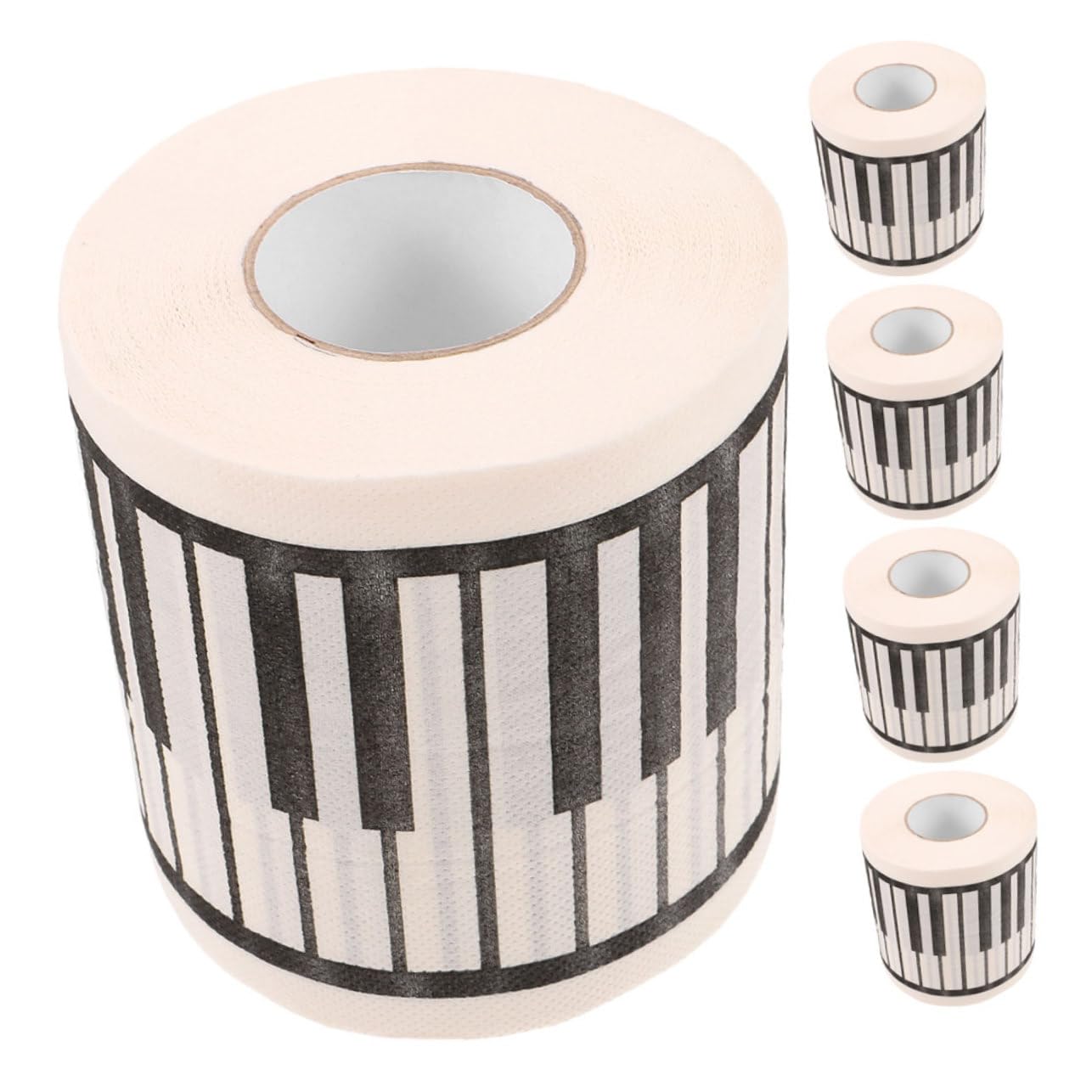 Carta Igienica a Rotolo a Forma di Pianoforte, 5 Pezzi, Carta Stampata Decorativa per Bagno, Regalo Creativo per Musicisti e Amanti della Musica