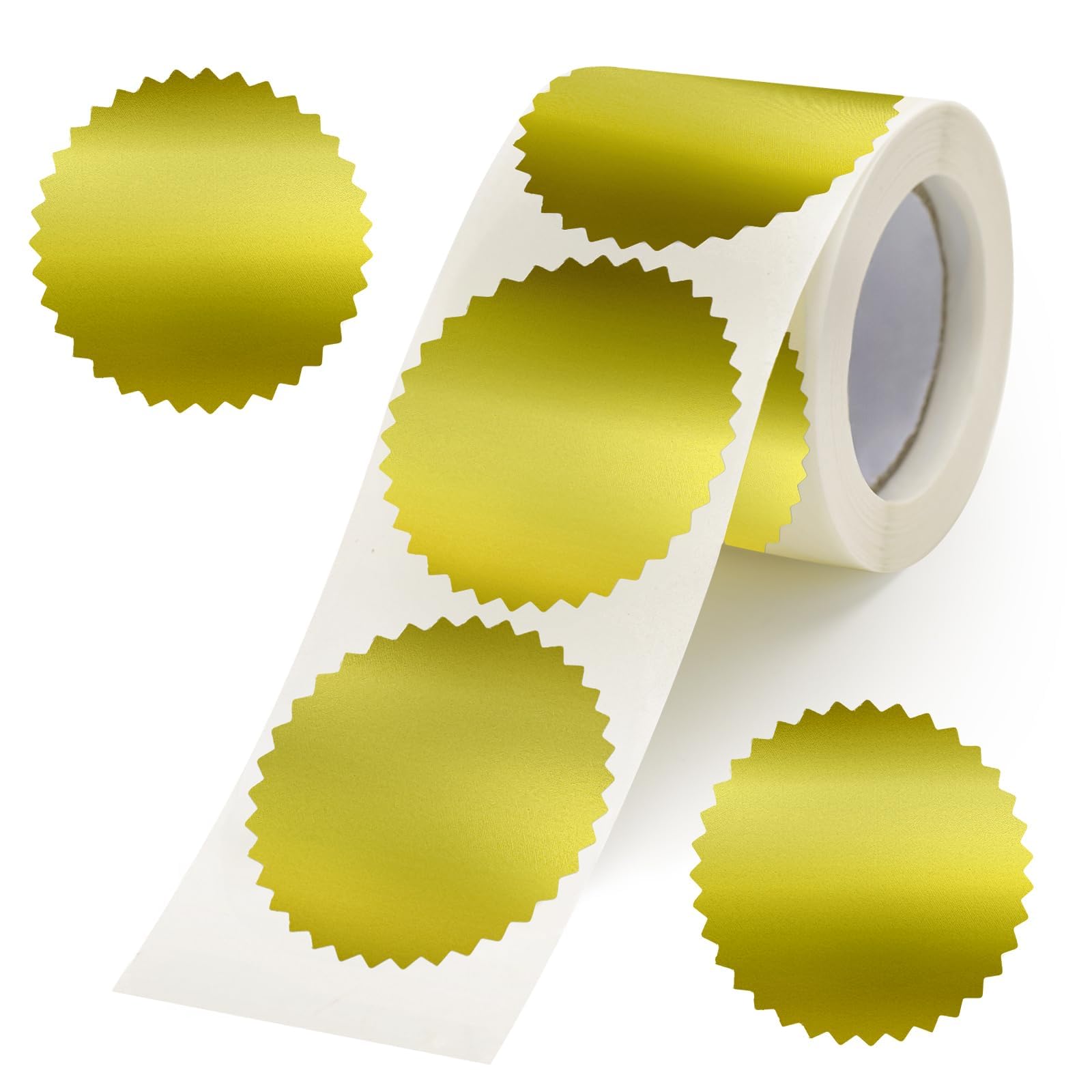 Dzxin Embossing Stickers, 2'' Gold Foil Seals Stickers for Certificates Self Adhesive Envelope Seal Label Sticker for Book Invitation Notary Seal