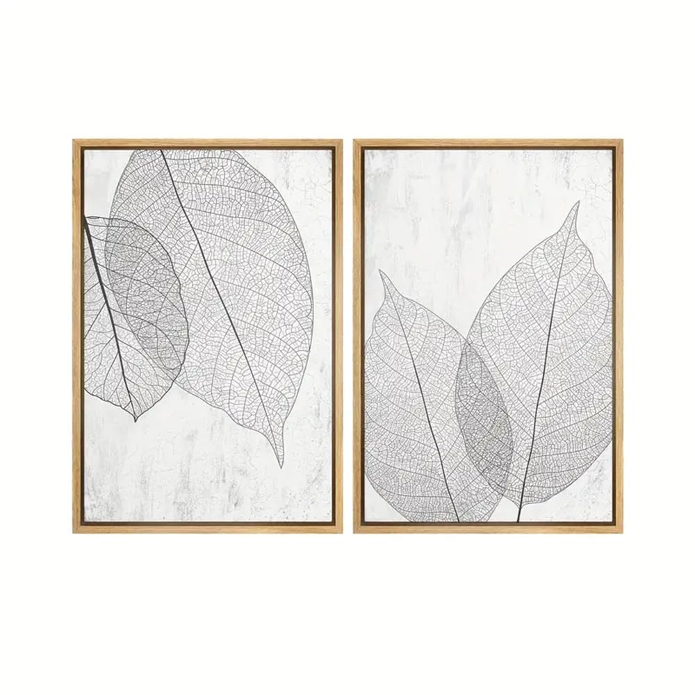 WUHBCZ Canvas Paints,Canvas Print Wall Art Black White Transparent Forest Tree Leaf Nature Wilderness Illustrations Modern Art for Living Room, Bedroom, Office Decor-50 * 70cm*2PCS (No Frame)