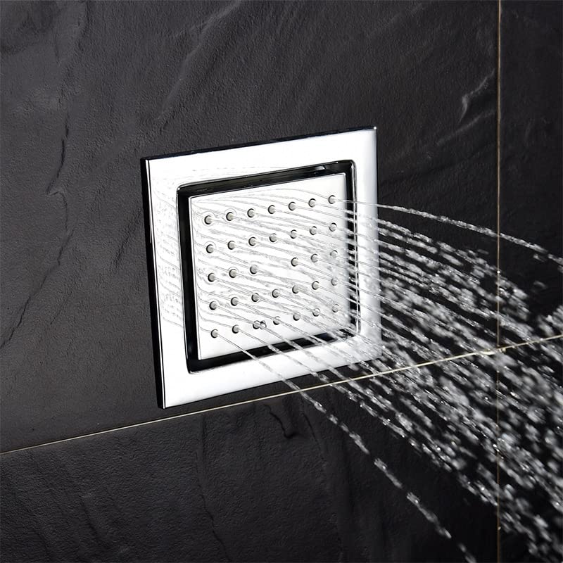 Doccia A Scomparsa Con Getto In Vita Soffione Doccia Tondo Quadrato Con Getto Laterale A Parete Irrigatore Ad Angolo Regolabile Per Bagno, Tipo A Con Getto Laterale Tondo