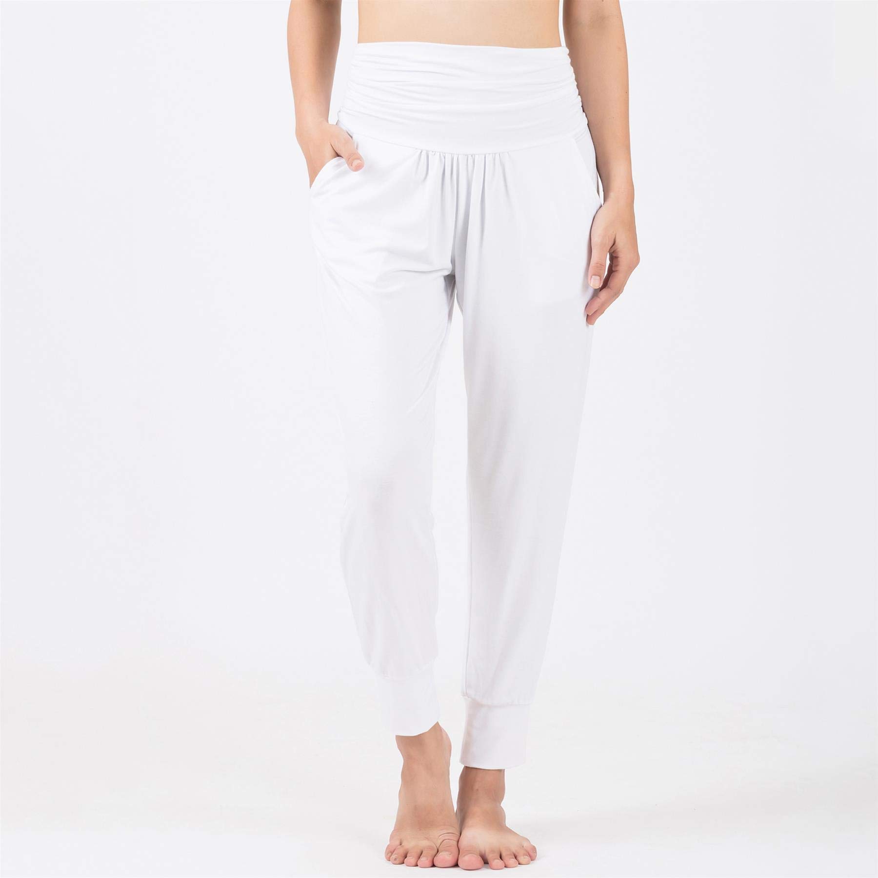 LOFBAZ Yoga Pants for Women Workout Leggings Girls Teen Sweat Joggers Womens Clothes Sweatpants Clothing Harem Jogger Pajamas White XL