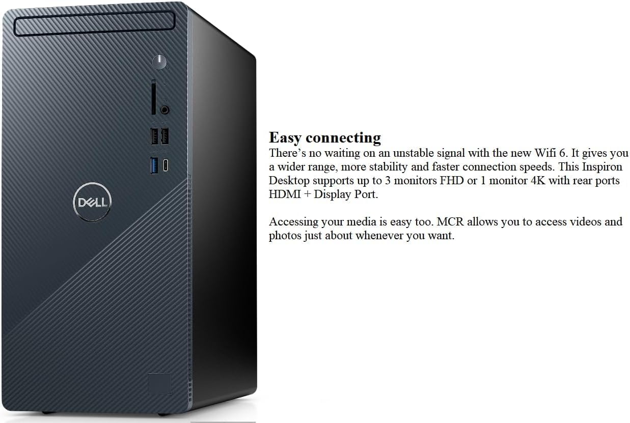 DELL 2023 Inspiron 3020 Tower Desktop Business Computer, 13th Gen Intel Core i7-13700, 32GB RAM, 1TB SSD, Intel UHD 770 Graphics, Bluetooth, WiFi, USB 3.1, Windows 11 Pro - Mist Blue