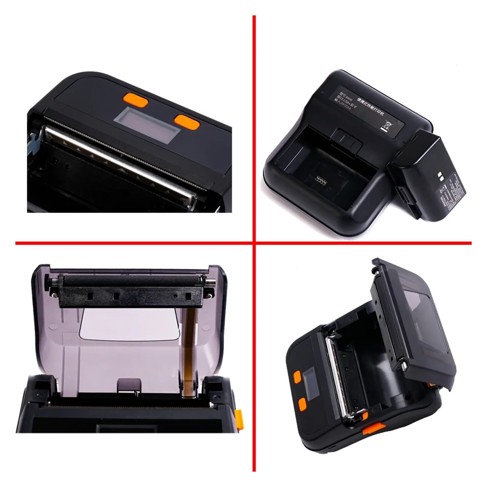 Stampanti for etichette e ricevute 2 in 1 da 80 mm, comando portatile wireless, collegate con telefono computer, mini stampante termica for di carta