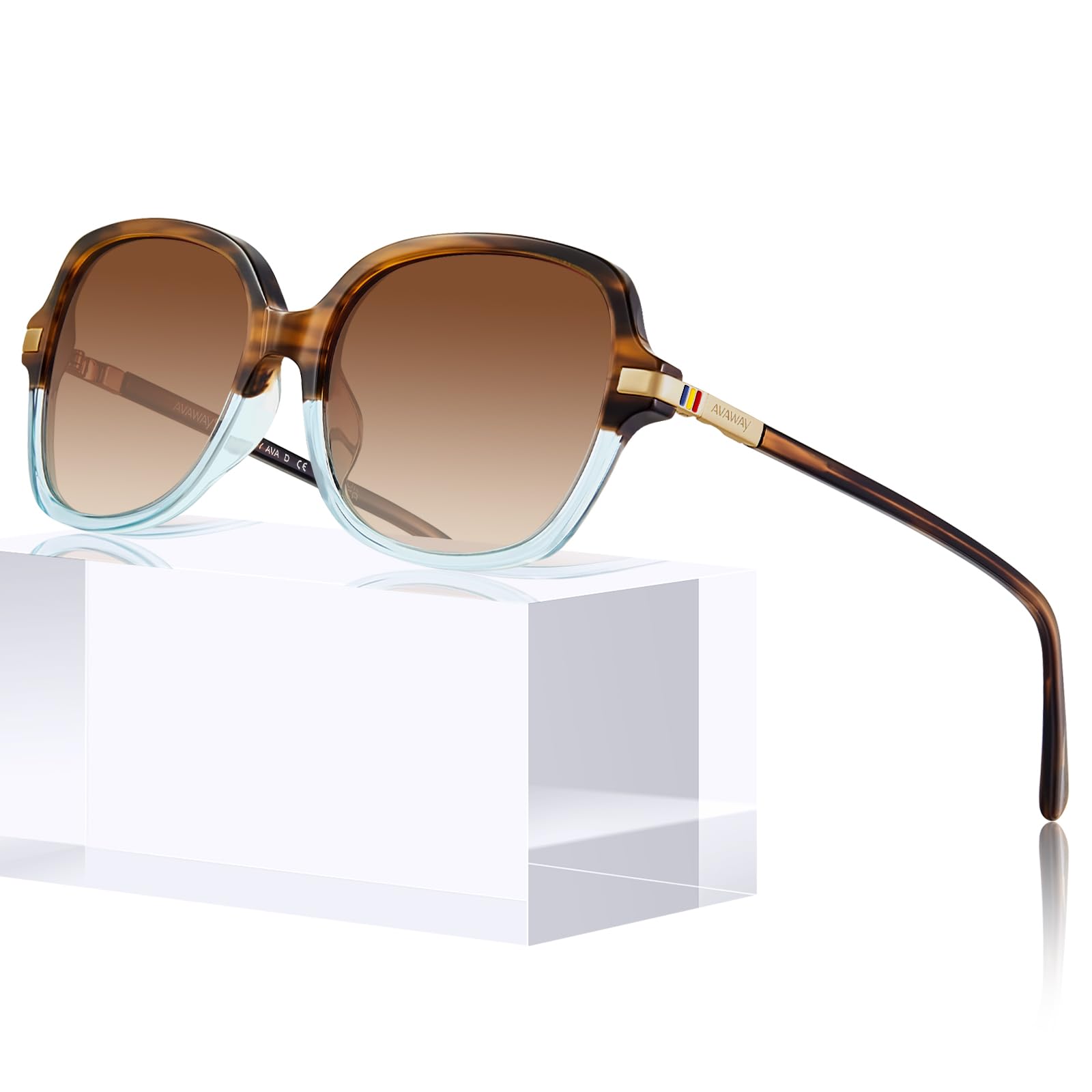 AVAWAY Occhiali da Sole Polarizzati Oversize per le Donna Protezione UV401 Occhiali di Protezione per lo Shopping in Viaggio di Guida