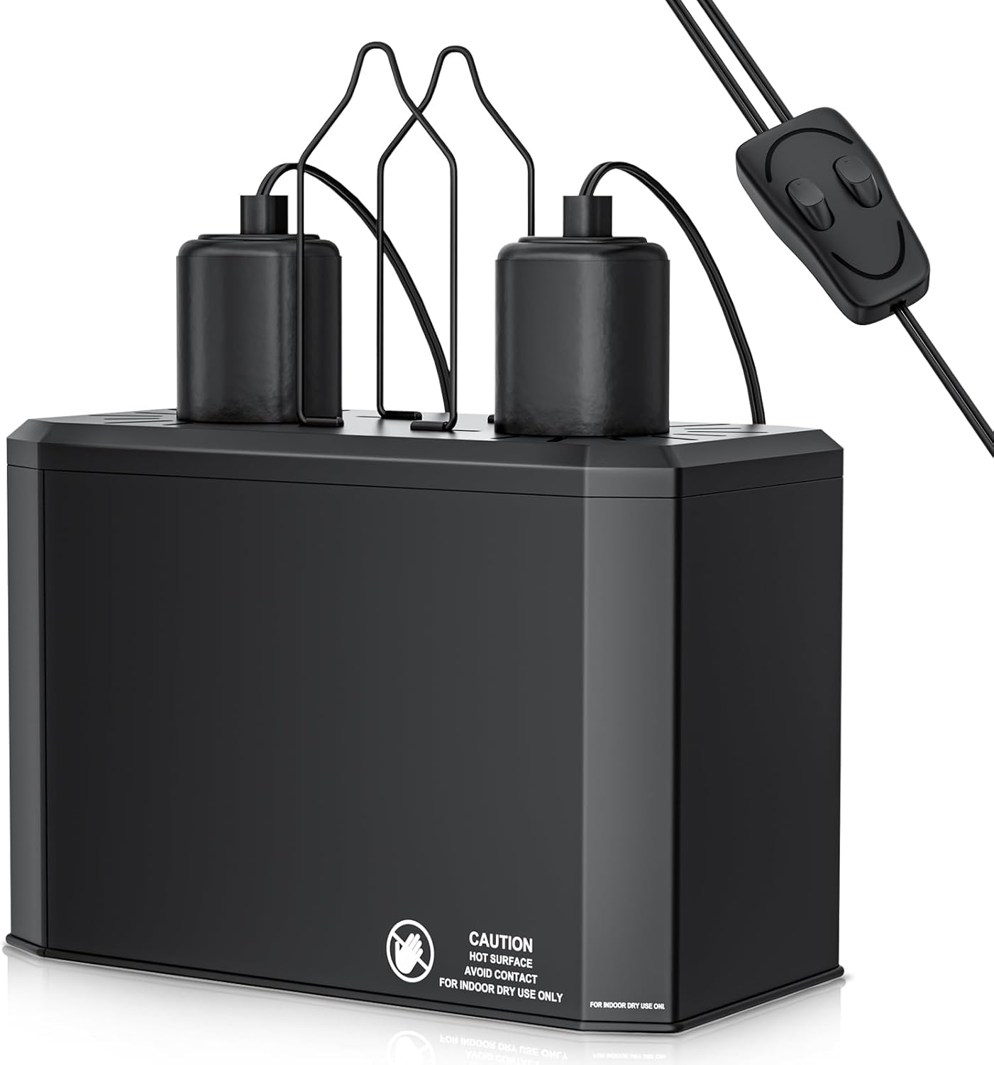 Dual Dome Reptile Lamp Fixture – for Heat Lamp & UVB Bulb (Max 100W Each) – with Reflector Design for Bearded Dragons, Turtles, Snakes & Lizards – 8.1 Inches