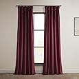 HPD Half Price Drapes Signature Velvet Thermal Blackout Curtains for Living Room 108 Inch Long (1 Panel) Rod Pocket Insulated Blackout Curtains for Bedroom Window Curtains, 50W x 108L, Moroccan Red