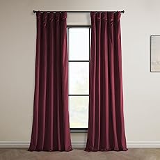 HPD Half Price Drapes Signature Velvet Thermal Blackout Curtains for Living Room 108 Inch Long (1 Panel) Rod Pocket Insulated Blackout Curtains for Bedroom Window Curtains, 50W x 108L, Moroccan Red