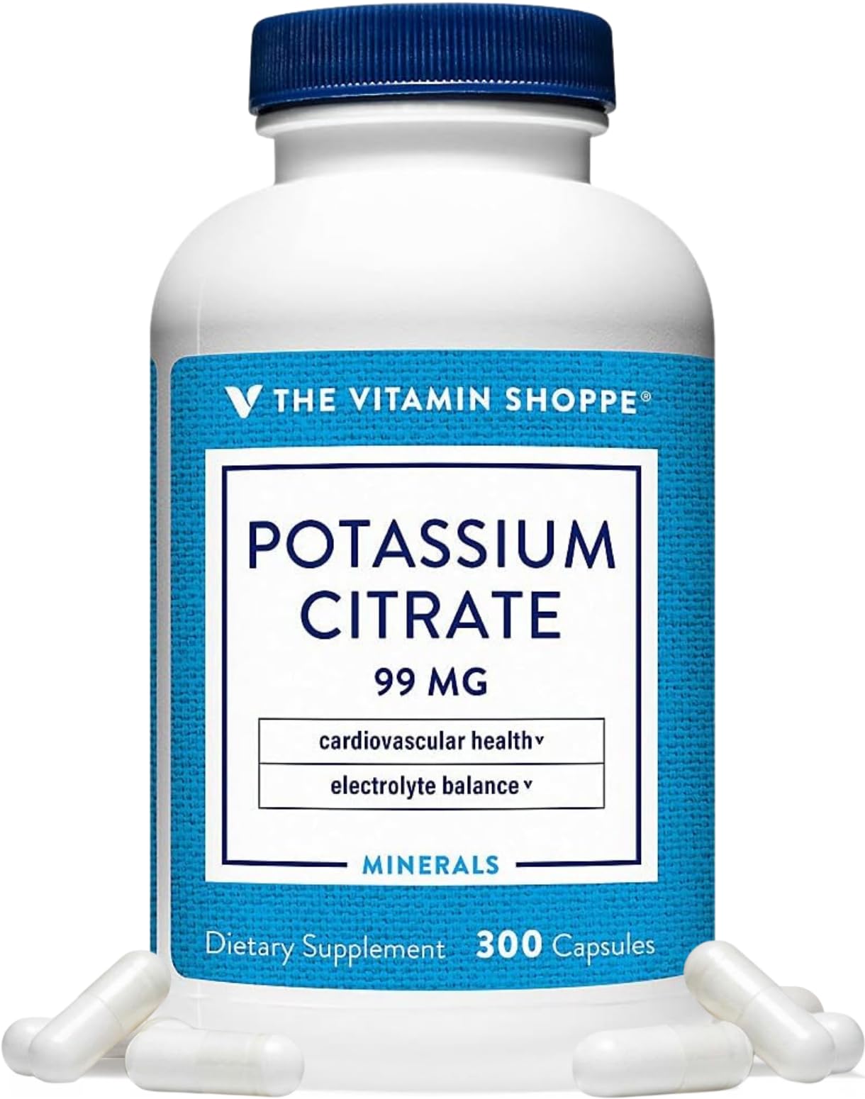 The Vitamin Shoppe Brand Potassium Citrate 99 MG, 300 Capsules Citrus 300 Count (Pack of 1)