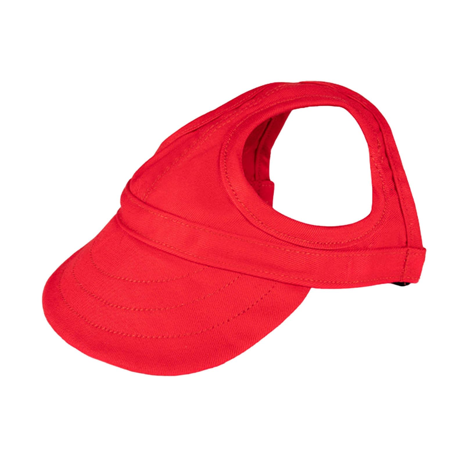 Shienfir Outdoor Sun Protection Hood for Dogs, Dog Baseball Cap Dog Beach Hats for Small Medium Large Dogs with Ear Holes, Dog Hat Dog Sun Hat Dog Baseball Cap Dog Trucker Hat Dog Hats Red L