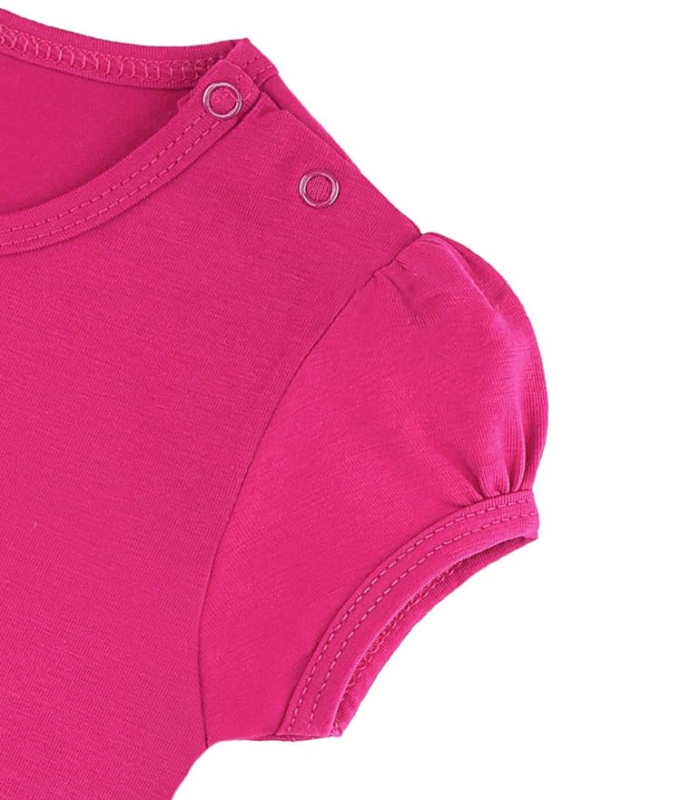Image of Lilax Baby Girls' Basic T-Shirt Short Sleeve Crewneck Tee