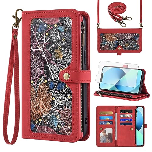 Coque iPhone 13 rouge avec étui cartes intégré pour ne plus perdre vos affaires