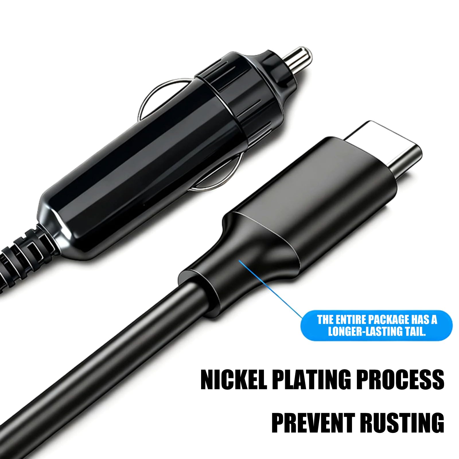 Rapid PD100W - Cavo di ricarica USB C per auto, blocco di ricarica rapida per laptop, costruito con filo di alimentazione in ABS di alta qualità in metallo tipo C per veicoli