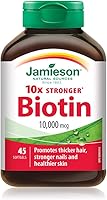 Vista 1 de Jamieson 10 veces más fuerte biotina 10,000 mcg, 45 cápsulas blandas