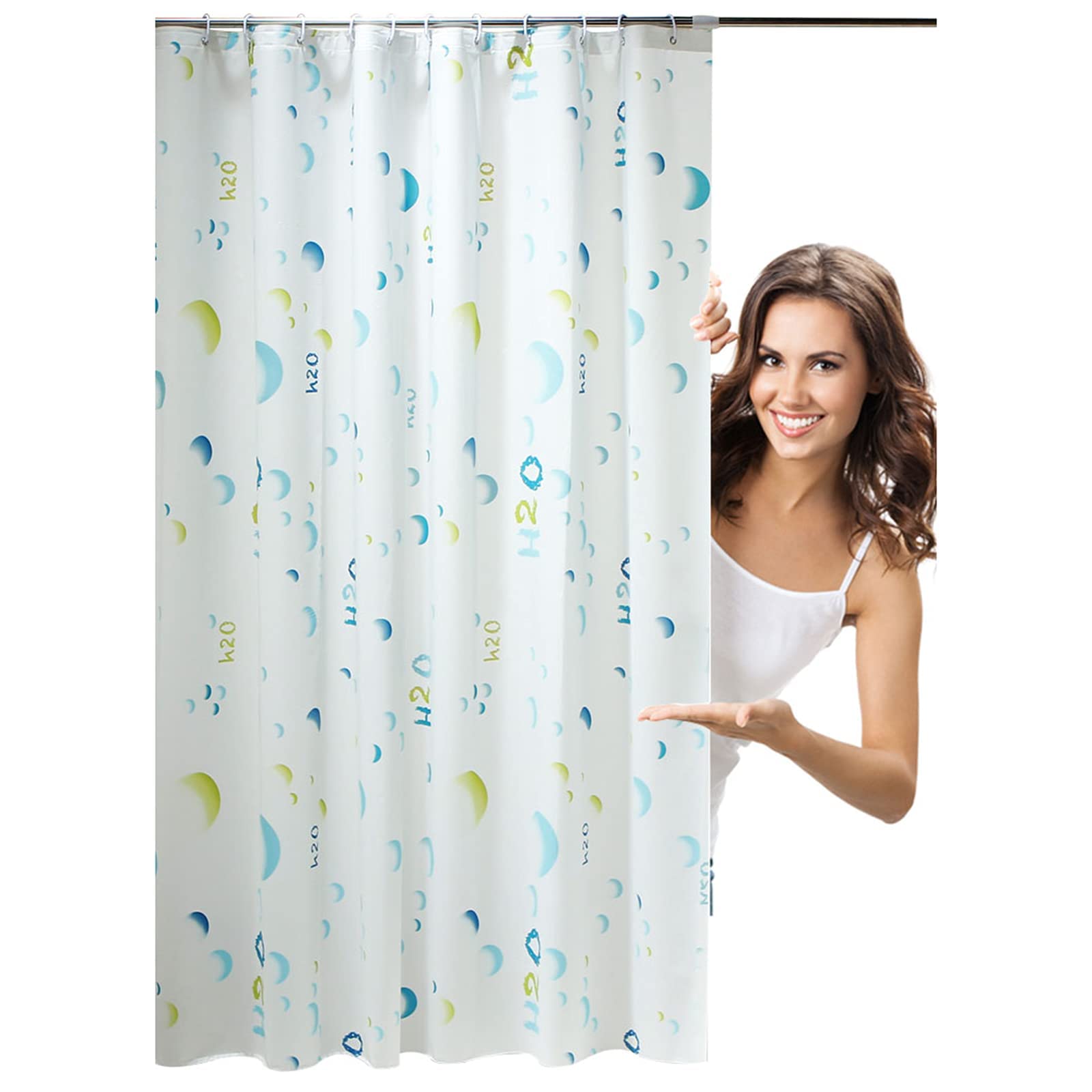 Rideau de douche de toilette fini le sol mouillé avec ce tissu imperméable