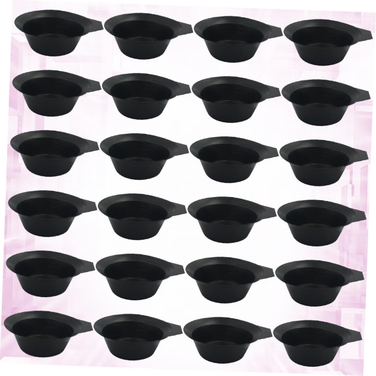 TEHAUX 100pcs Black Plastic Hair Color Mixing Bowls Hair Dye Bowls for Professional Salon Hairdressing No Mess Tool