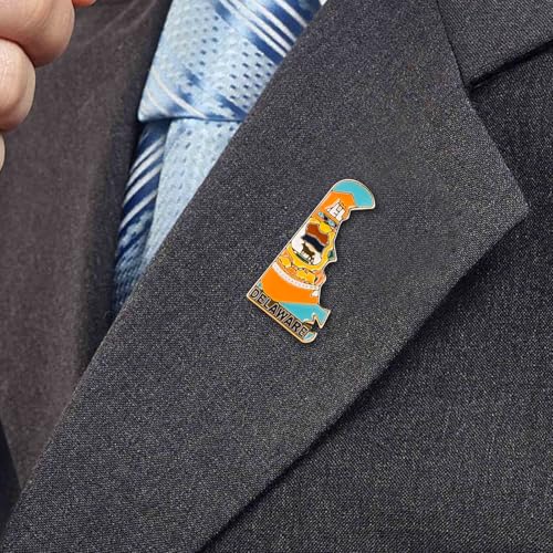 Image of State Shaped Map Lapel Metal Pin Enamel Brooch Keepsake Beautifully Designed for Backpack Hat