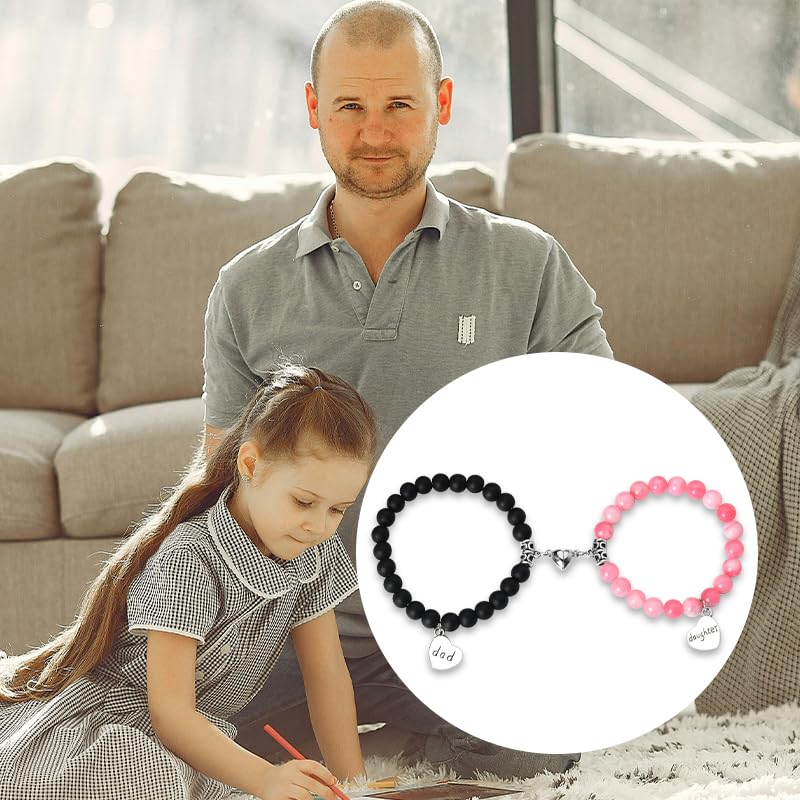 Matching Heart Bracelet for Daughter Mom Son Dad Gifts for Father Mothers Day Gifts from Daughter2