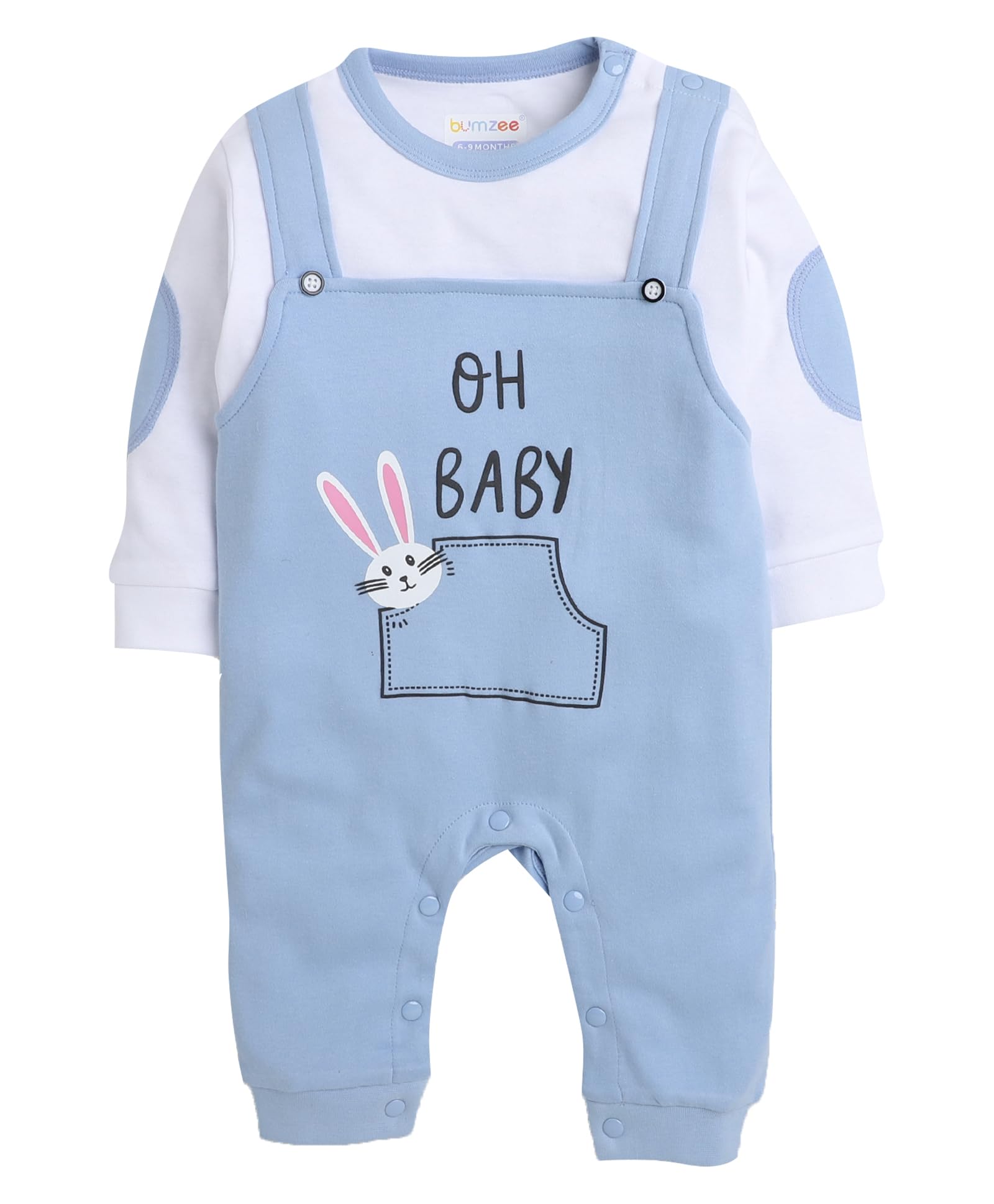 BUMZEE Blue Boys Full Sleeves Fashion Trendy Sleepsuit