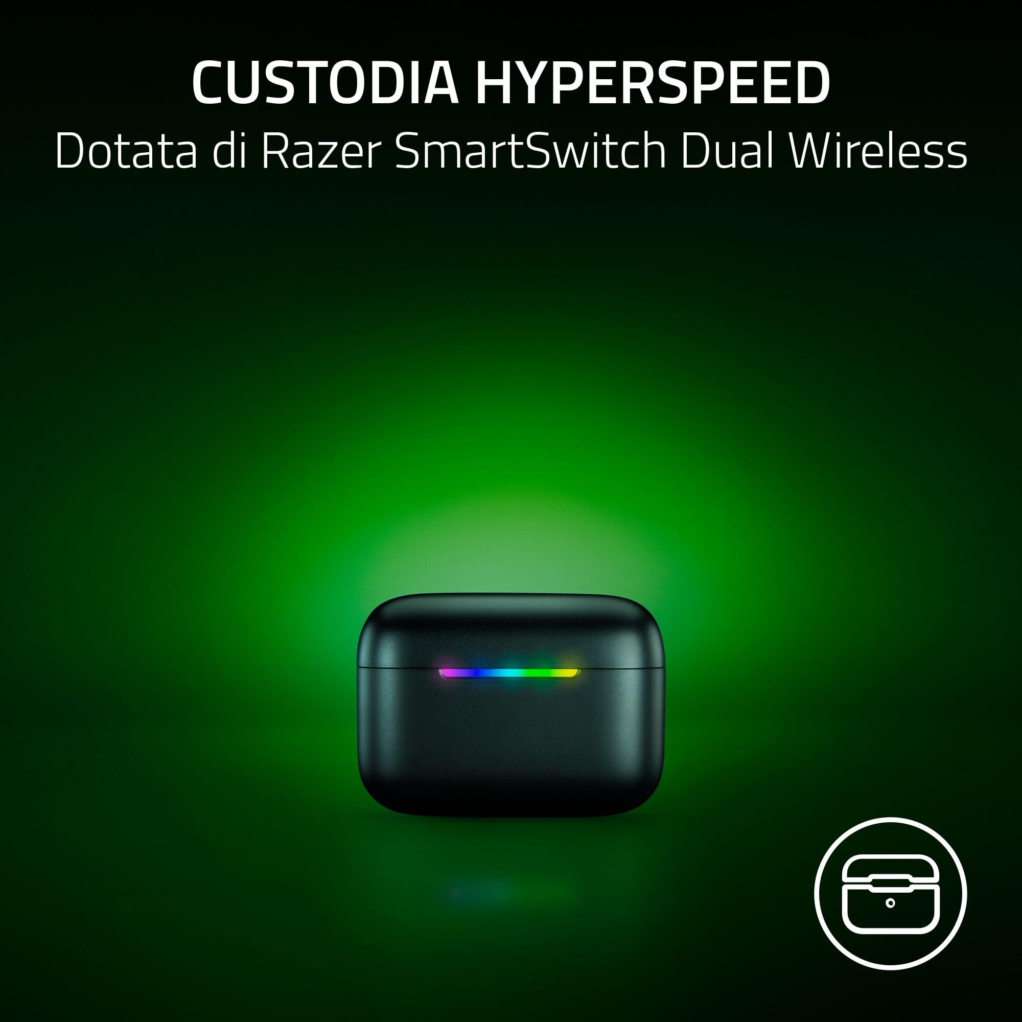 Razer Hammerhead V3 X HyperSpeed Xbox - Auricolari wireless da gaming multipiattaforma - HyperSpeed Wireless e Bluetooth - 40 ore - Resistenti all'acqua IPX4 - THX Spatial Audio | Nero