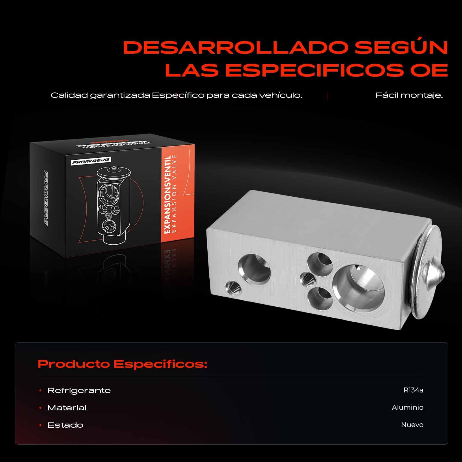 Frankberg Válvula de expansión Aire acondicionado Aluminio Compatible con Micra III K12 Murano I Z50 Murano II Z51 Note E11 NE11 X-Trail T30 T31 Replace# 92200AX10A