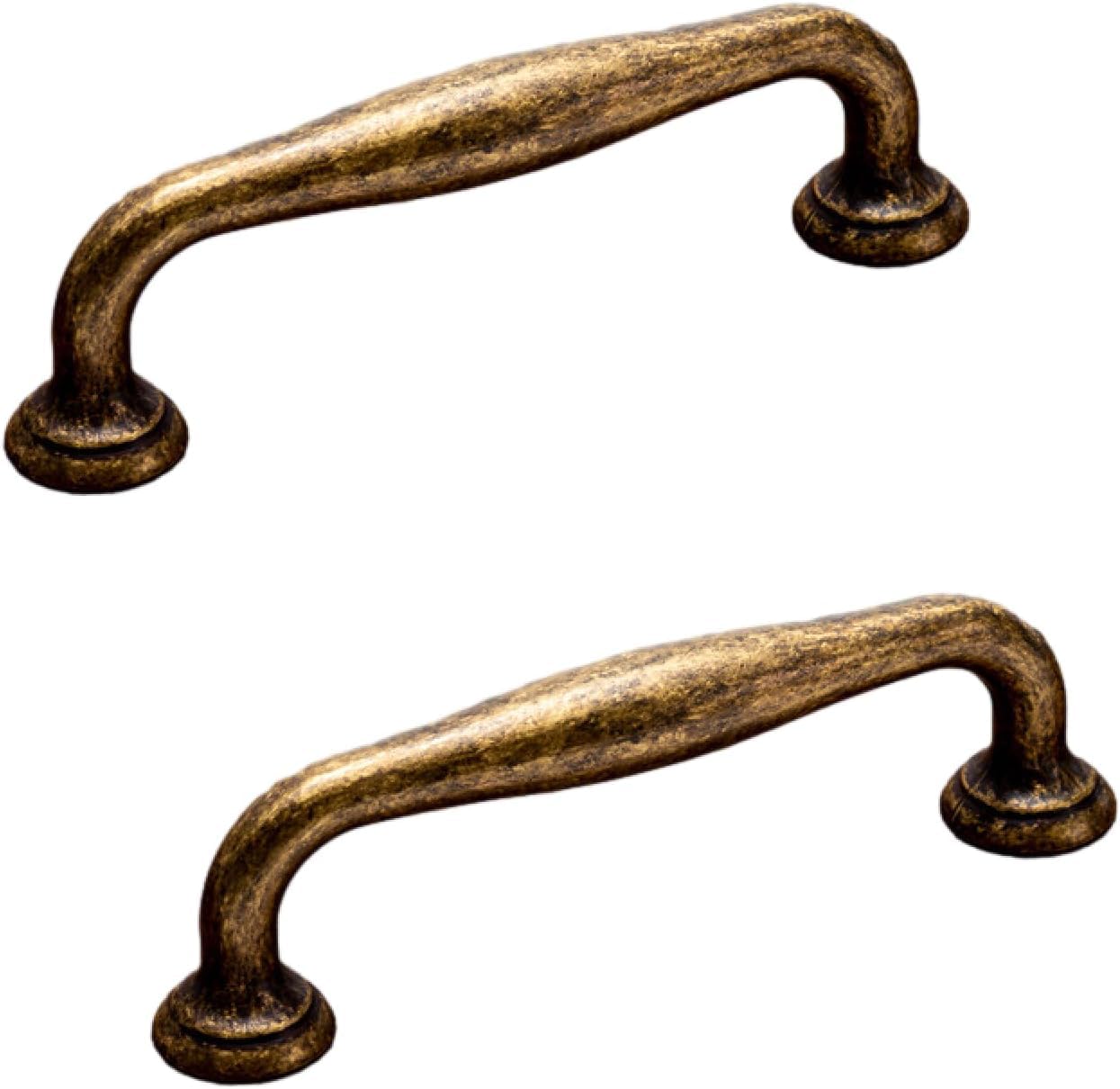 Htlcdz Yellow Bifold Door Knobs 2 Pack Bronze Antique Cabinet Door Knob And Handle Wardrobe Cabinet Antique Door Handle Drawer Furniture Small Handle Hole Distance 96Mm