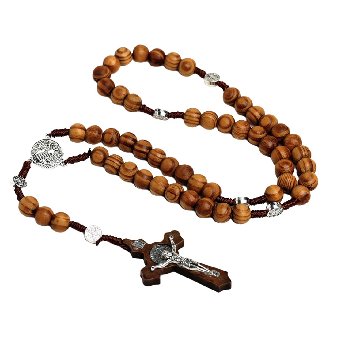 Rosario In Legno D'Ulivo San Benedetto - Fatto A Mano A Gerusalemme - Foto 10