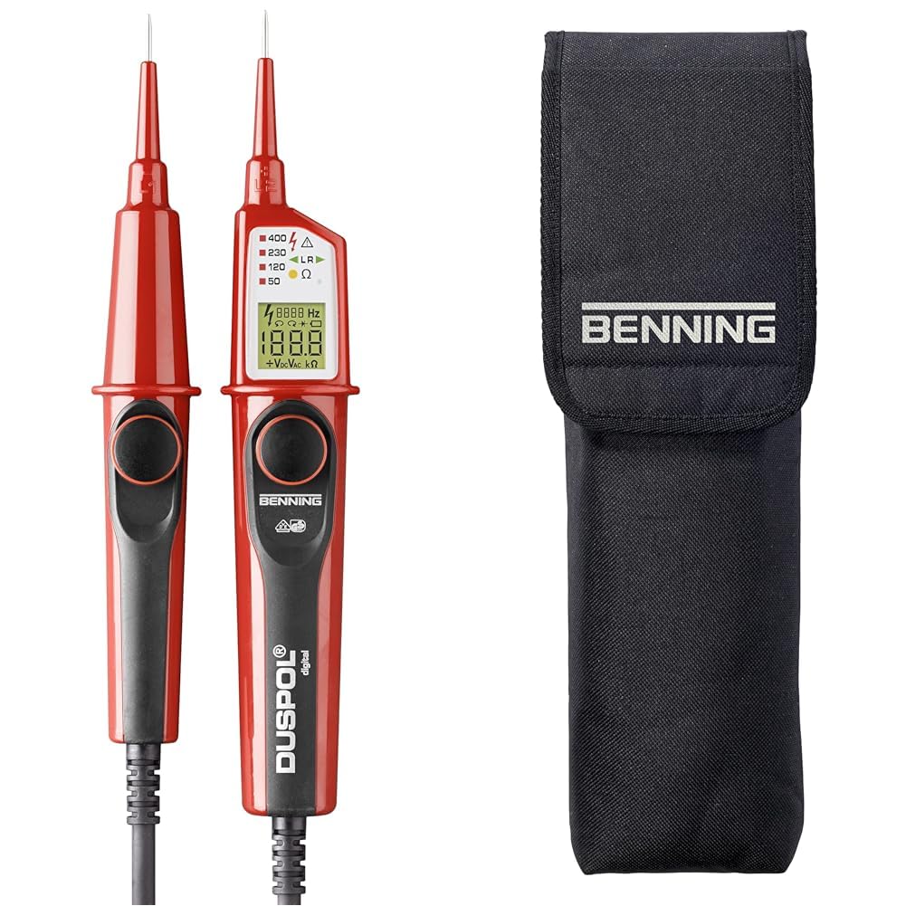 Benning Duspol Digital Comprobador de continuidad y tensión + Bolsa de protección