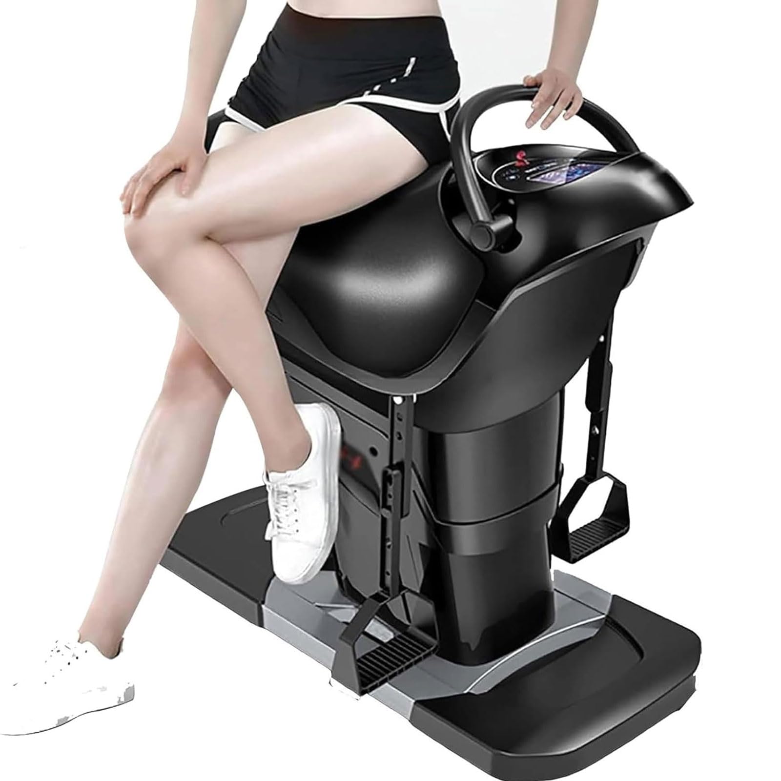 JOSBY Simulation Horse Riding Fitness Machine, With Lcd Display, Capacity 330lbs/20 Speeds/safety Switch, 200w Indoor Electric Abdominal Exercise Machine, Calorie Monitoring, For A