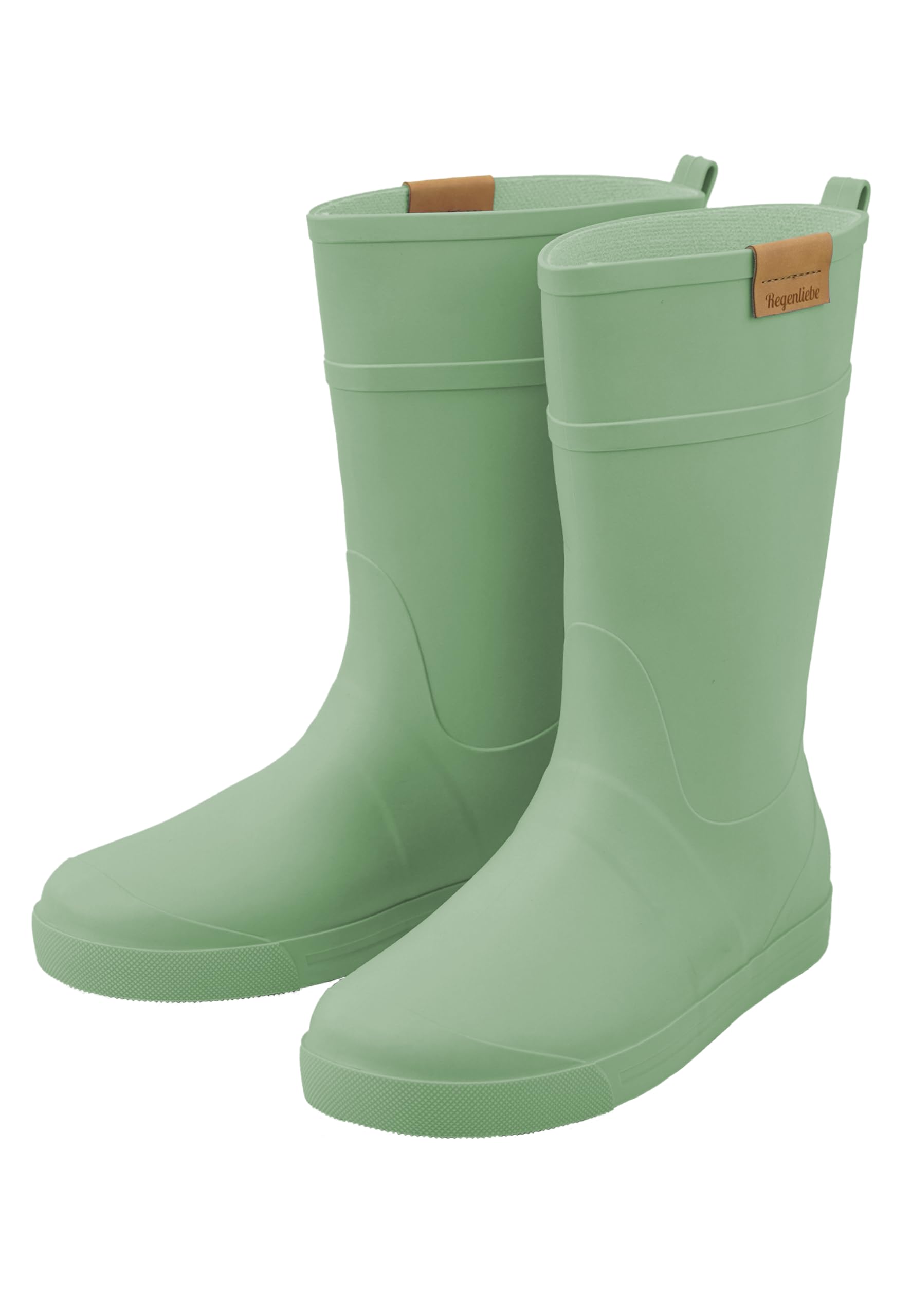Regenliebe Botas de agua para mujer Summer Rain verde claro medio alto botas de lluvia