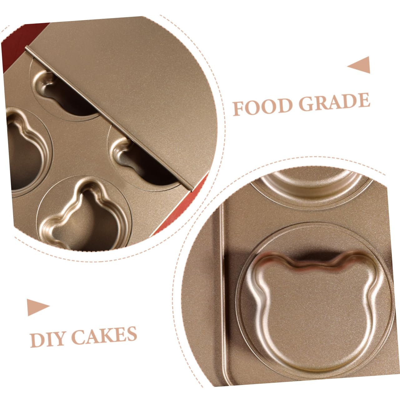 SECFOU Molde para Pasteles Forma de Oso, 1 Set, Acero al Carbono Dorado