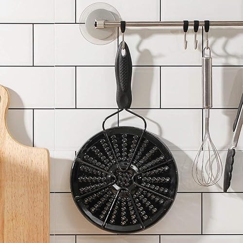 Miniatura 4 de Placa difusora de calor de hierro fundido, placa difusora de calor de olla esmaltada con soporte de mango caliente, estufa de llama abierta solamente